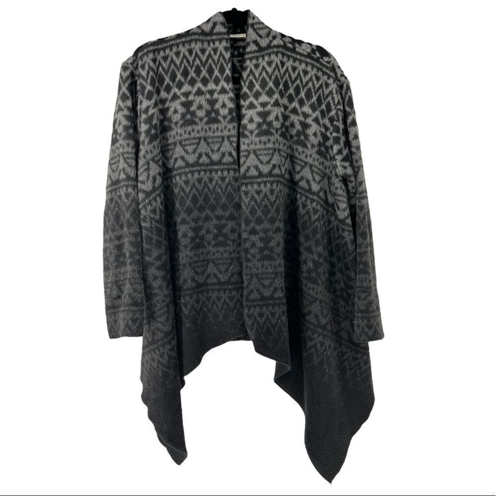 Twelfth Street by Cynthia Vincent Gray Black Ombre‎ Open Cardigan